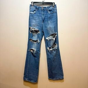 Wax Jean Women’s Distressed, Ripped, Flared Jeans